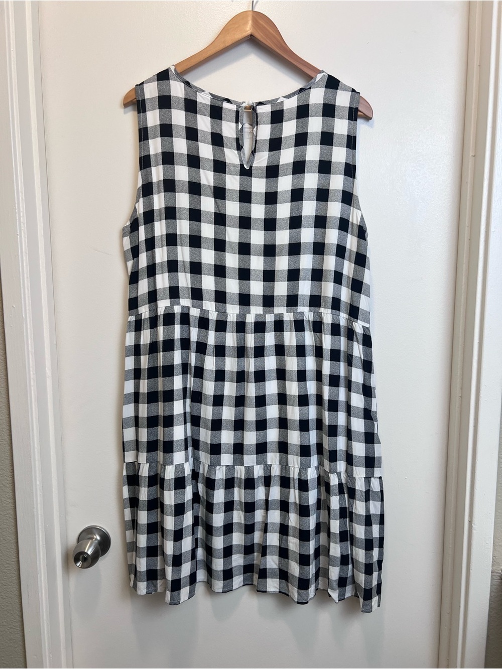 Buffalo Plaid Tiered Babydoll Dress XL Cottagecore  plus size summer - Picture 4 of 8